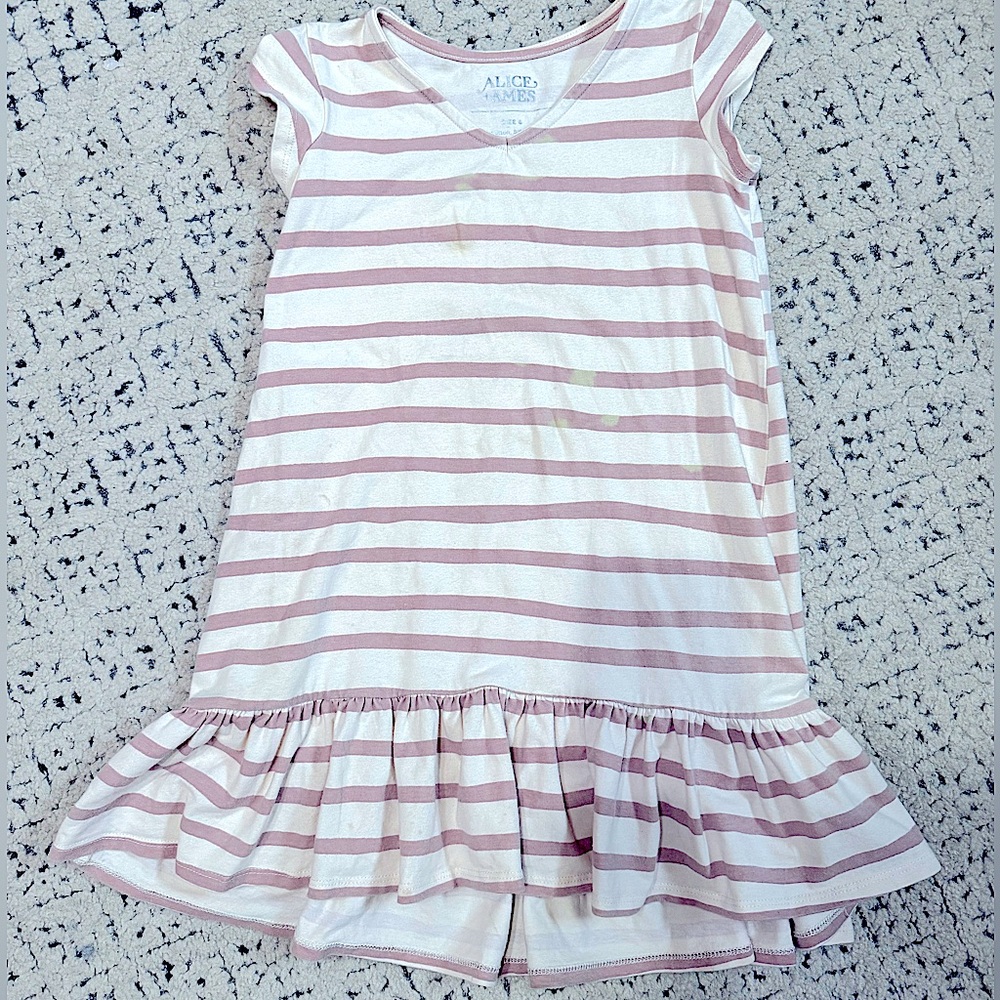 Alice and Ames strawberry stripe drop waist dress